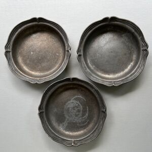 Set of 3 Bon Chef Scalloped Pewter 9" Dinner Plates Augusta NJ